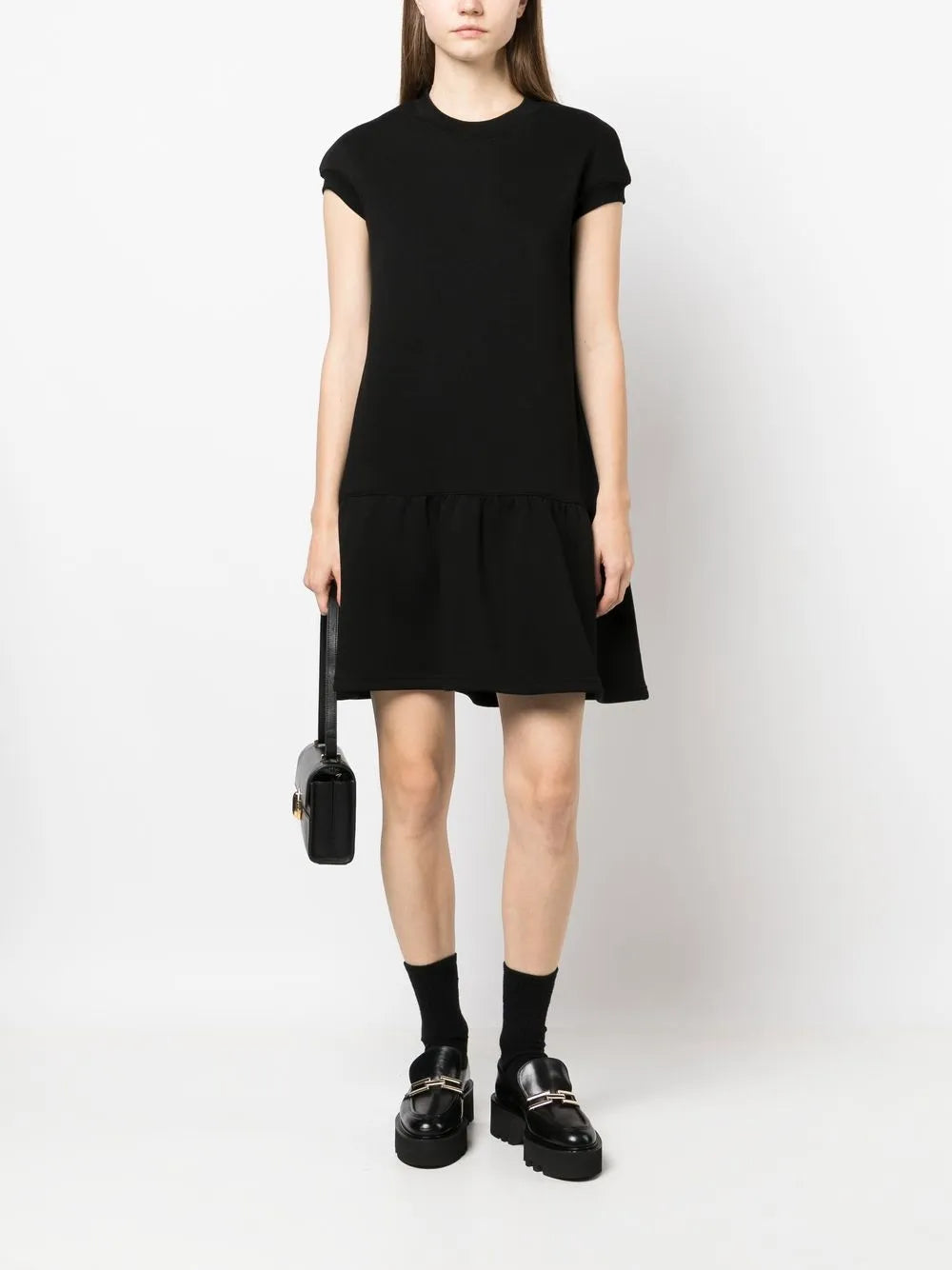 Short-Sleeve Peplum Mini Dress