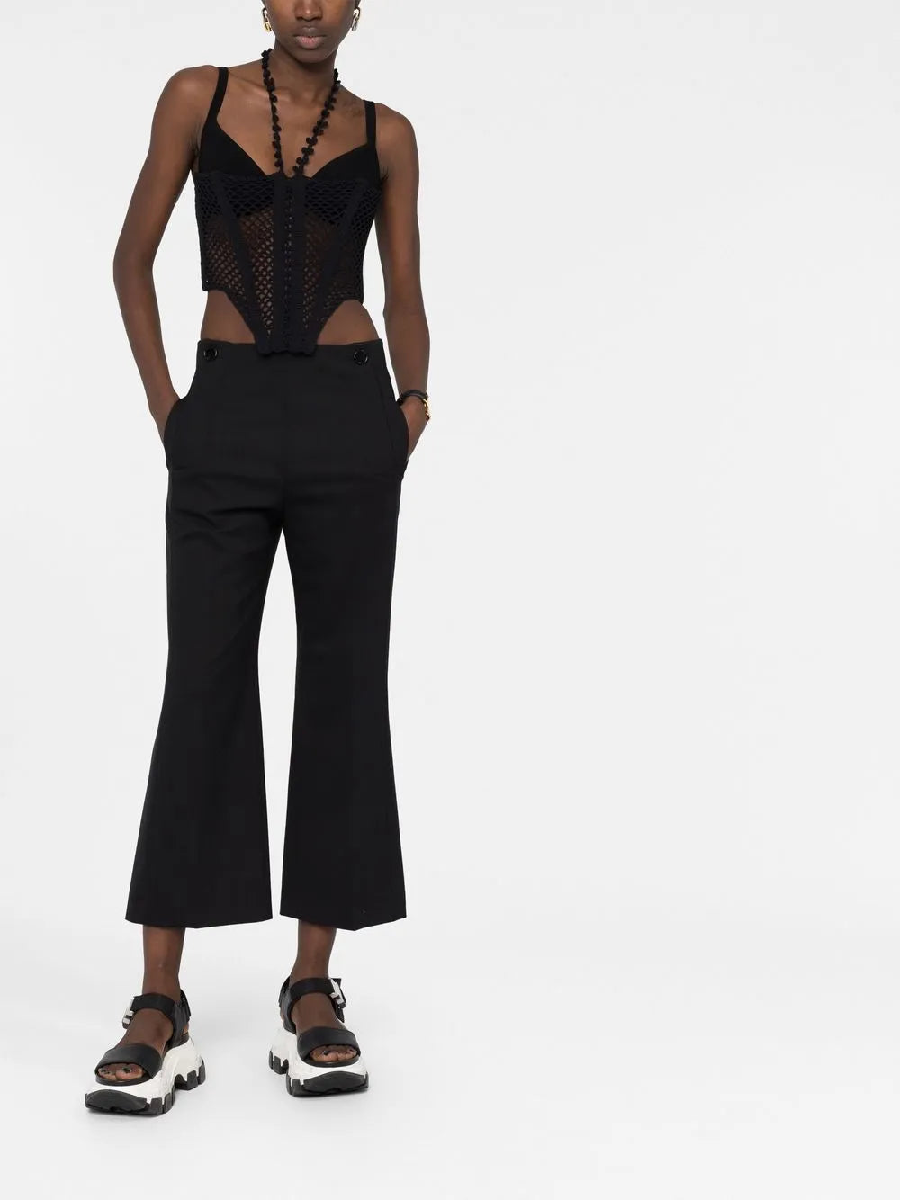Cropped Flared Trousers