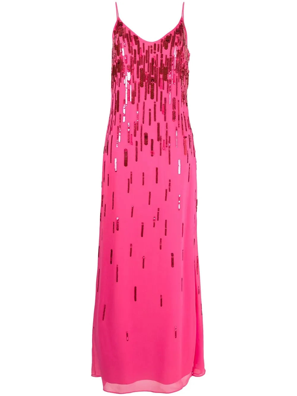 Sequin-Embellished V-Neck Gown