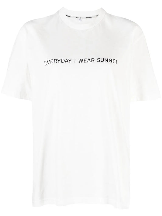 Slogan-Print Cotton T-Shirt