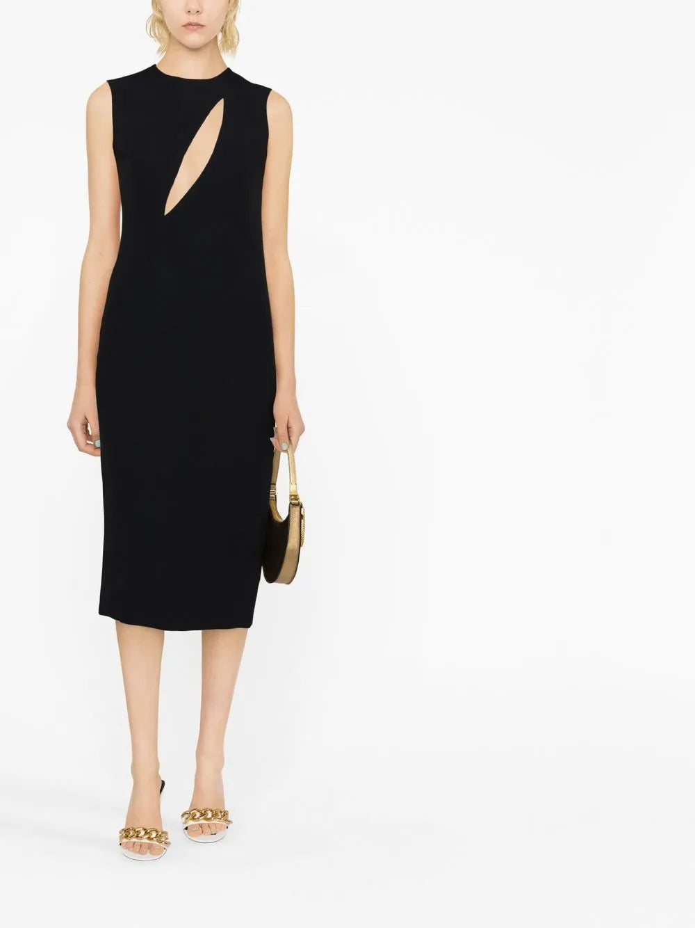 Cut-Out Sleeveless Midi Dress