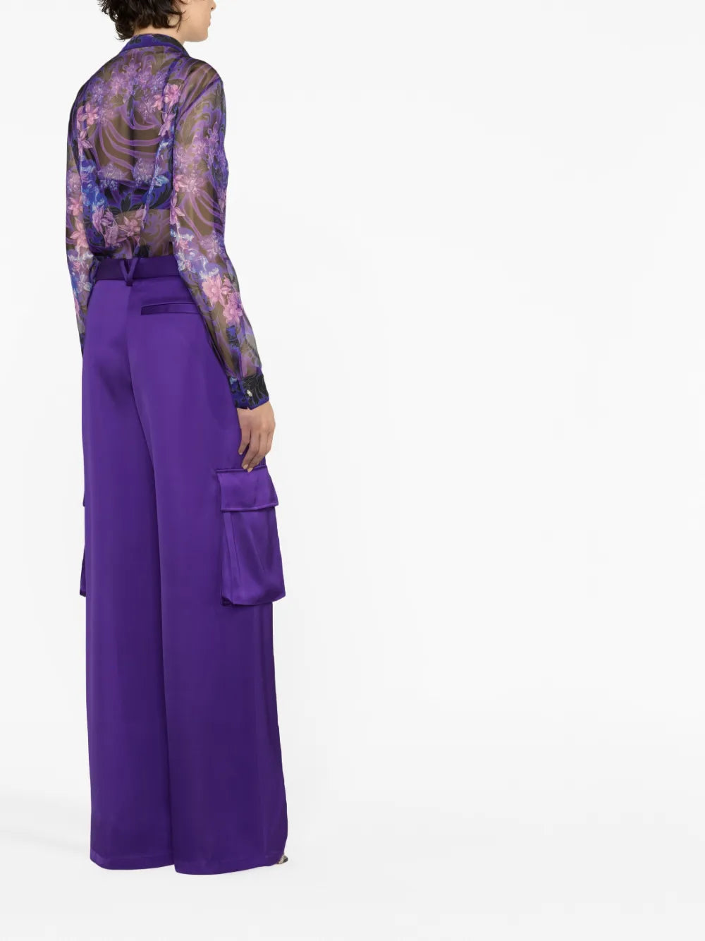Floral-Print Silk Blouse