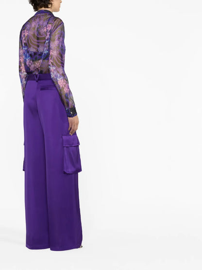 Floral-Print Silk Blouse