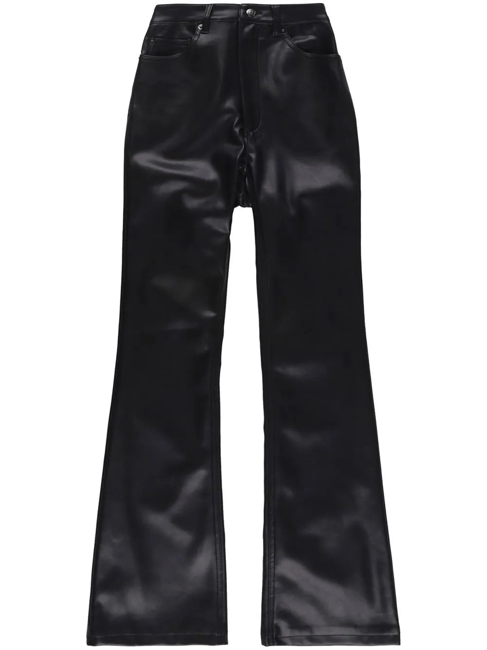 Faux-Leather Flared Trousers