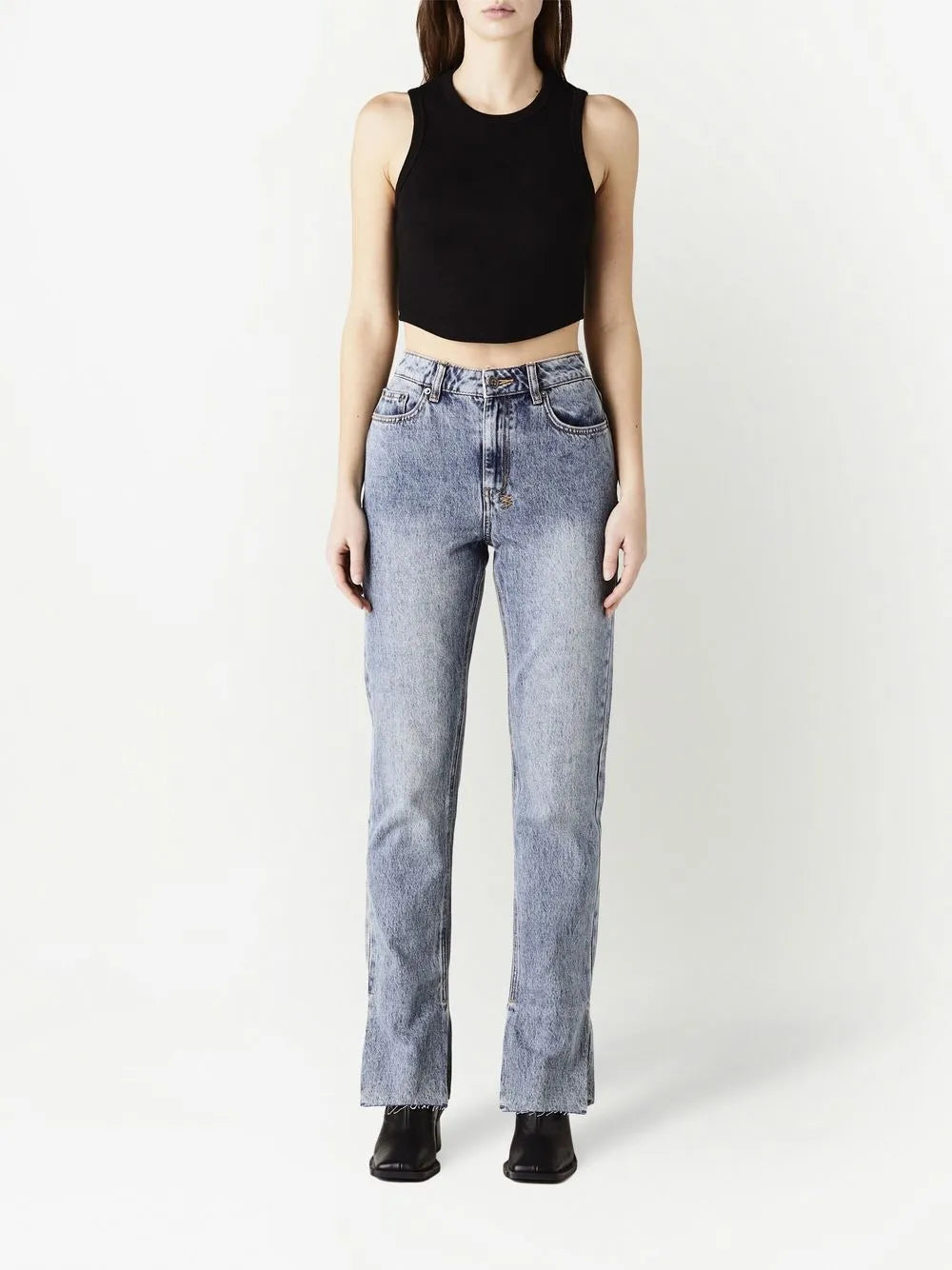 Mid-Rise Straight Jeans