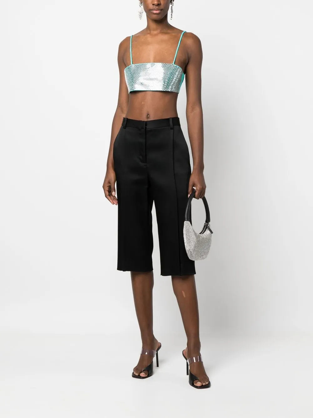 Crystal-Embellished Cropped Top