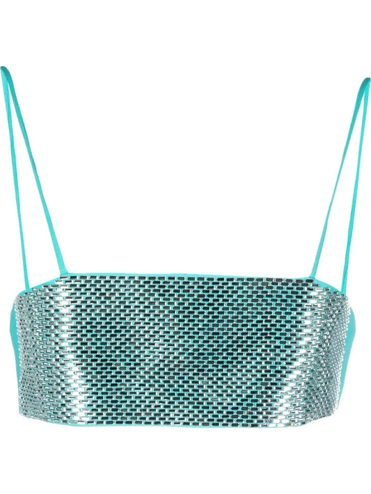 Crystal-Embellished Cropped Top