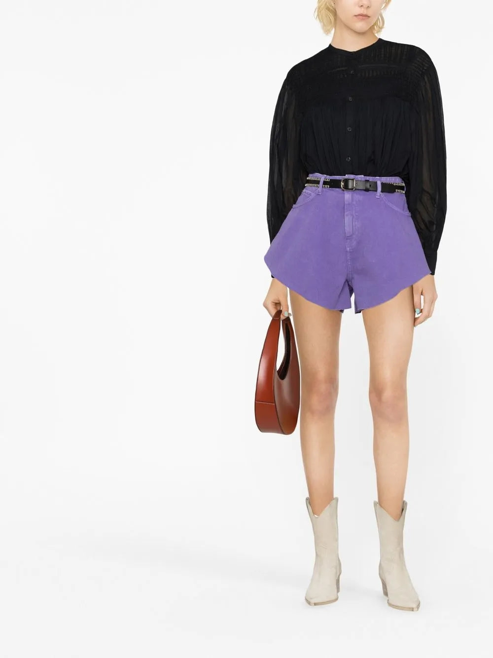 Plalia Pleated Cotton Blouse