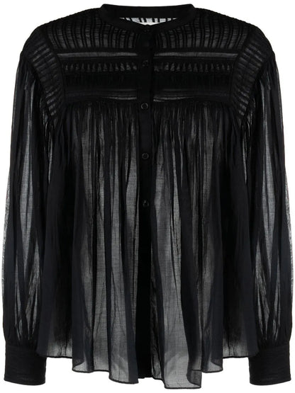 Plalia Pleated Cotton Blouse