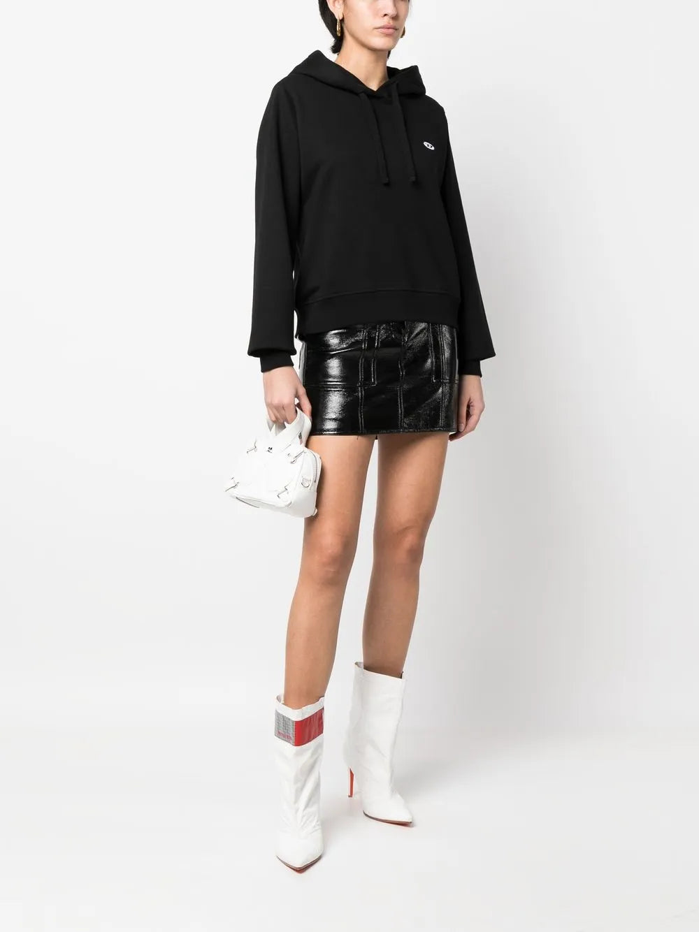 Logo-Patch Drawstring Hoodie