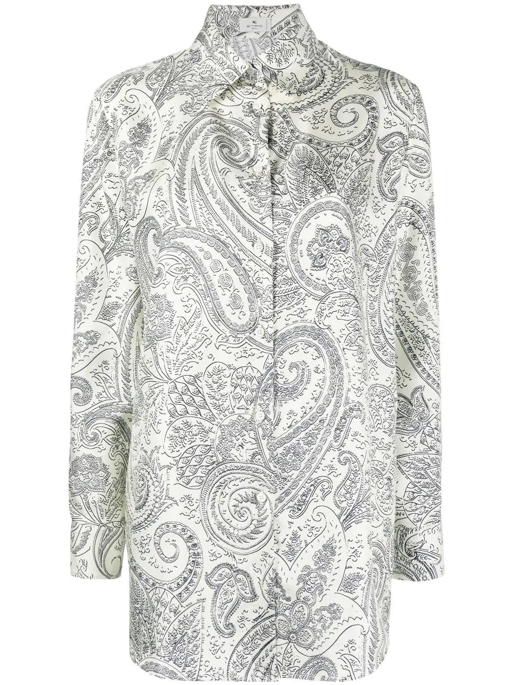 Paisley-Print Silk Shirt