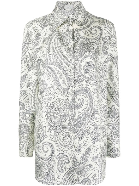 Paisley-Print Silk Shirt