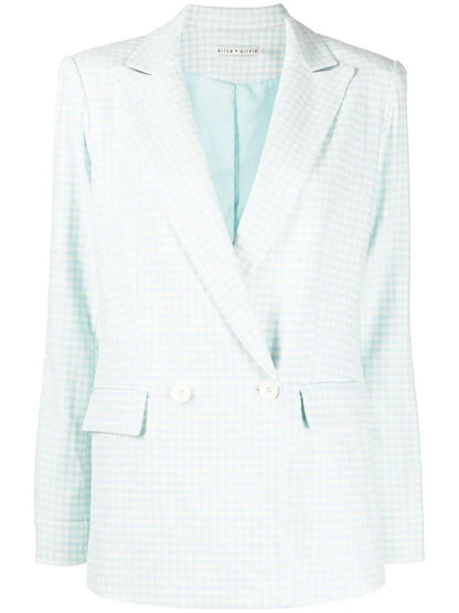 Justin Houndstooth-Pattern Double-Breasted Blazer