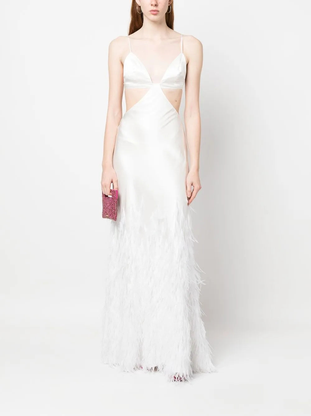 Raisa Feather-Embellished Gown