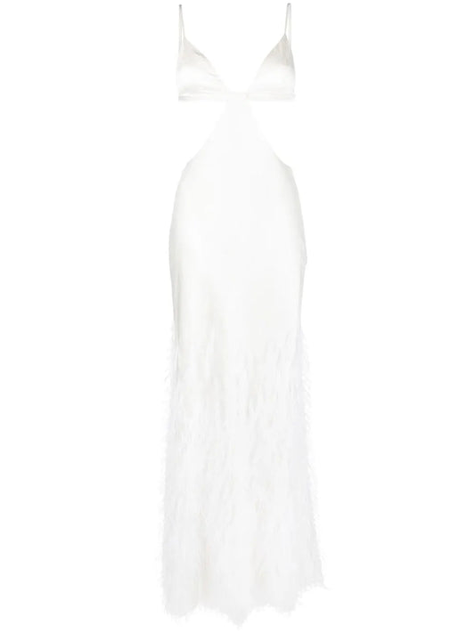 Raisa Feather-Embellished Gown