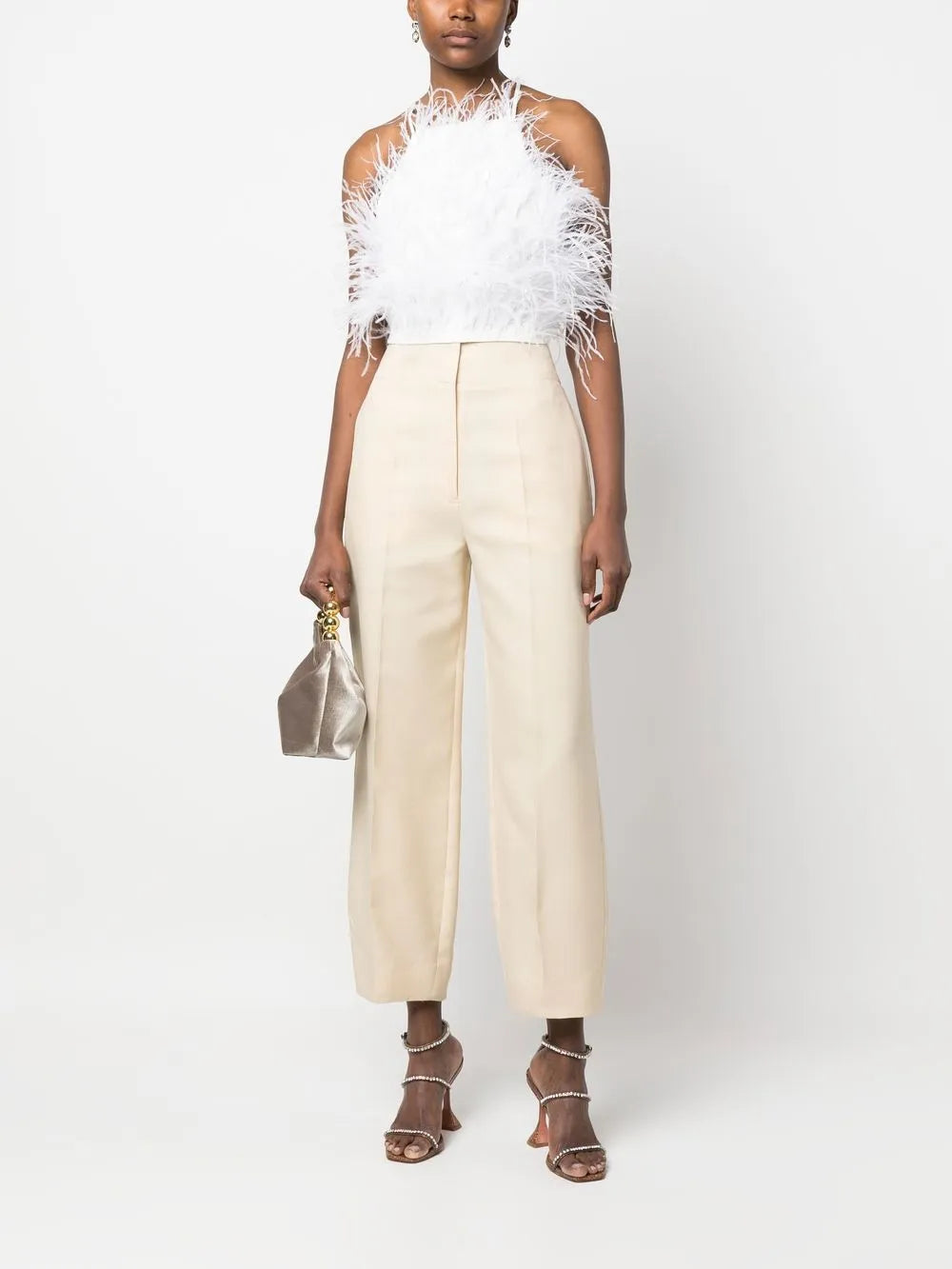Joey Feather Crepe-De-Chine Top