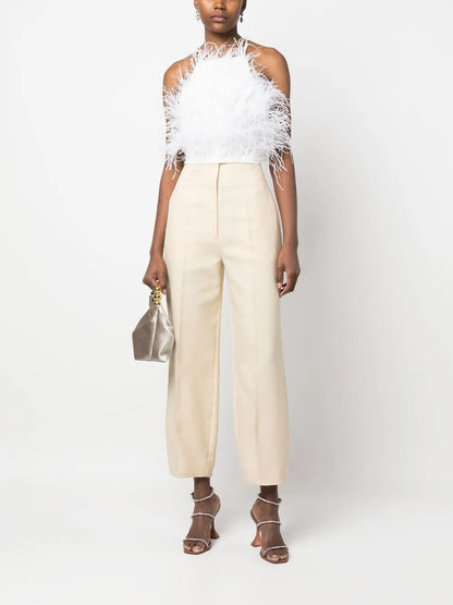 Joey Feather Crepe-De-Chine Top