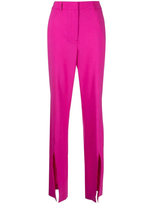 High-Waisted Slit-Detail Trousers