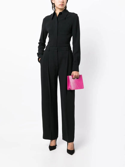 Pleated Wide-Leg Trousers