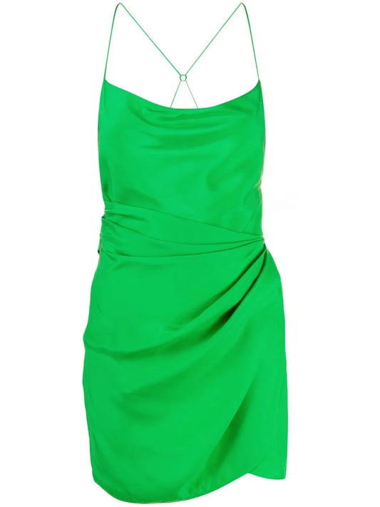 Scoop-Neck Gathered Minidress