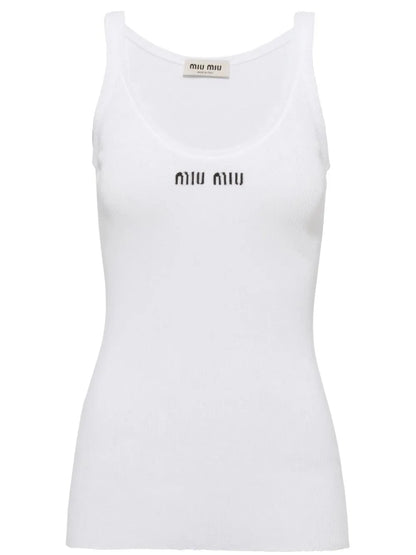 Ribbed Knit Cotton Tank Top