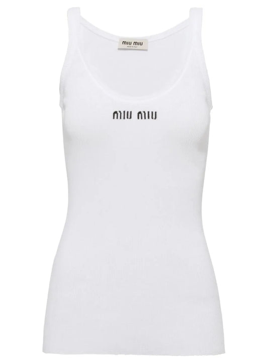 Ribbed Knit Cotton Tank Top