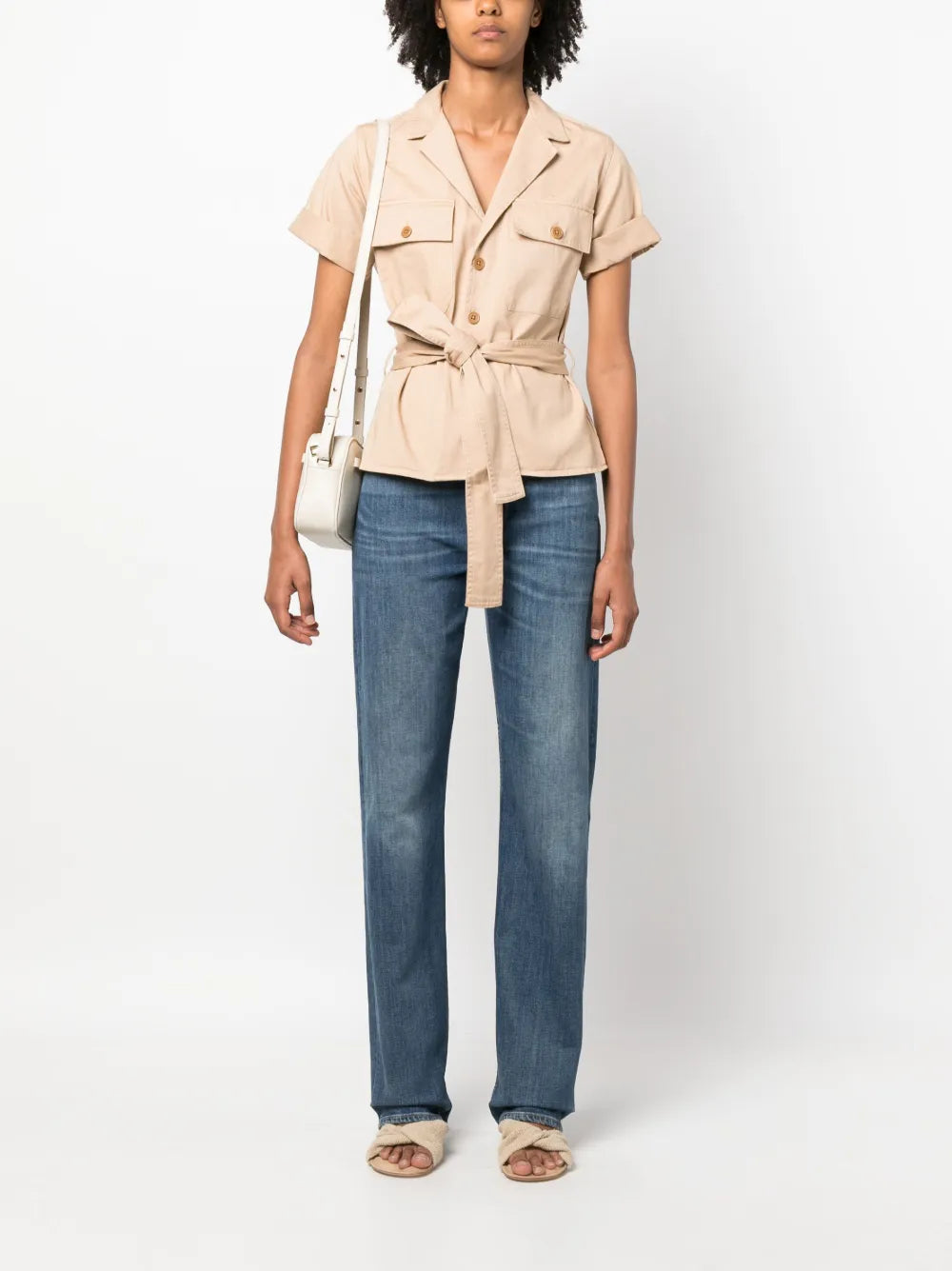 Tied-Waist Cotton Shirt