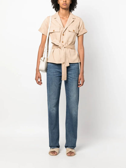 Tied-Waist Cotton Shirt