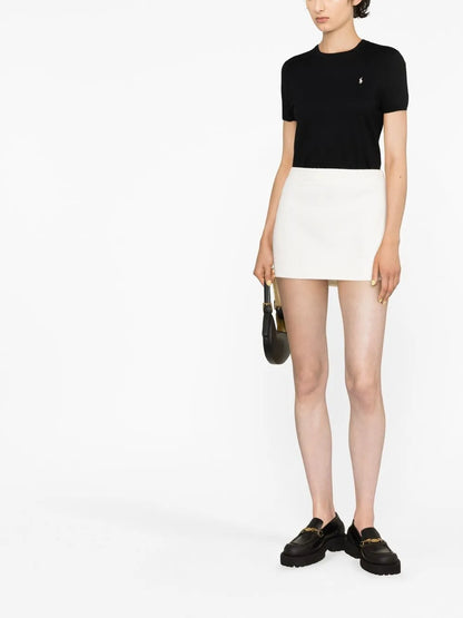 Logo-Embroidered Knitted T-Shirt