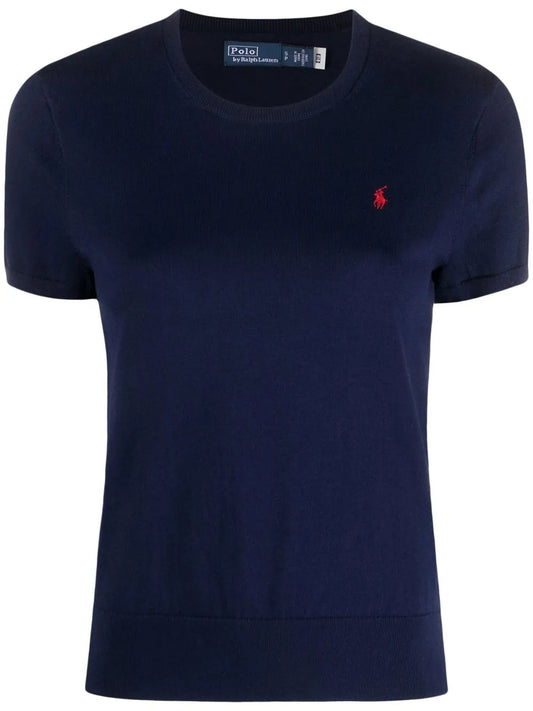Logo-Embroidered Knitted T-Shirt