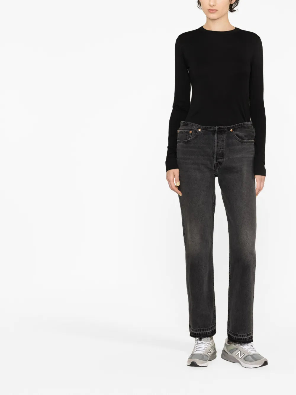 Long-Sleeve Round-Neck Top
