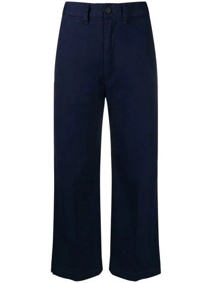 Wide-Leg Cropped Chinos