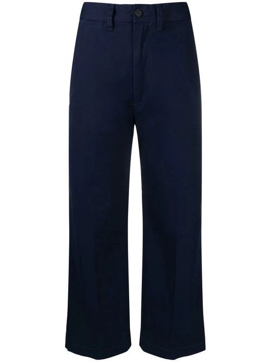Wide-Leg Cropped Chinos