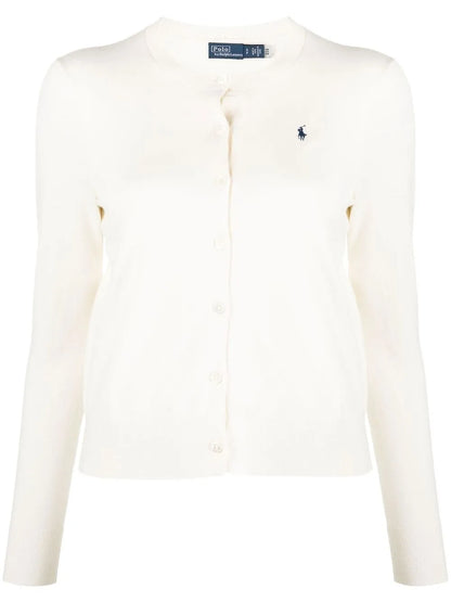 Logo-Embroidered Round-Neck Cardigan