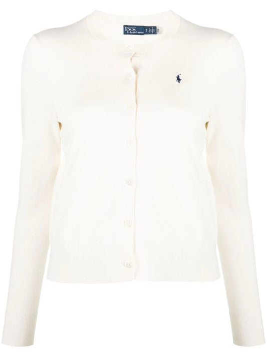 Logo-Embroidered Round-Neck Cardigan