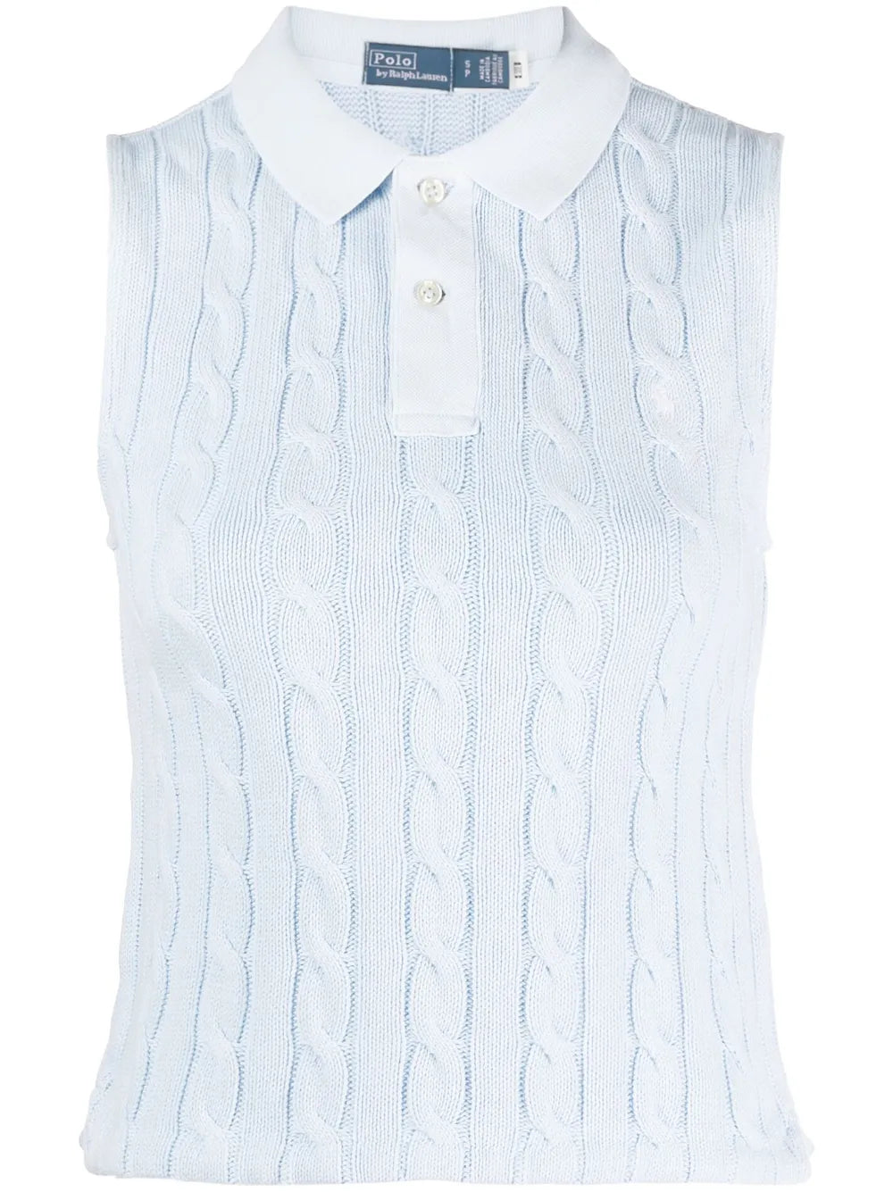 Polo Pony Cable-Knit Polo Top
