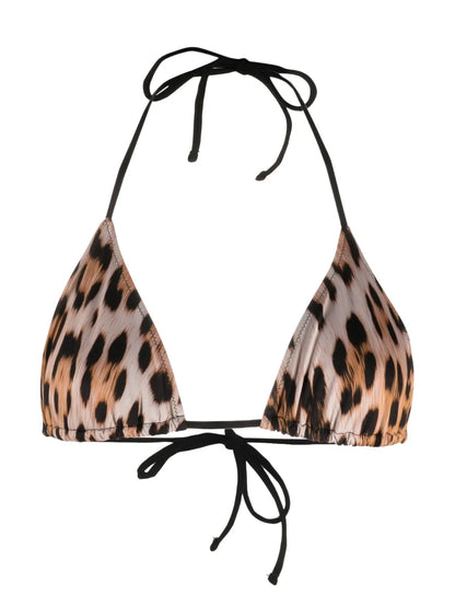 Leopard-Print Bikini Top