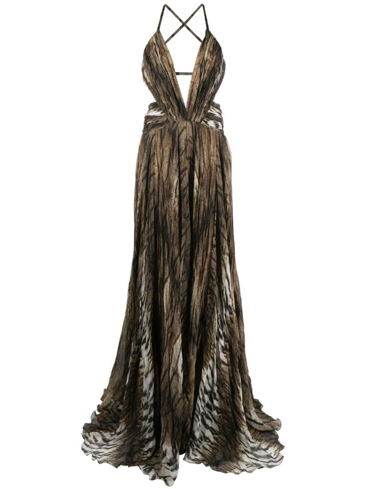 Deep V-Neck Maxi Dress