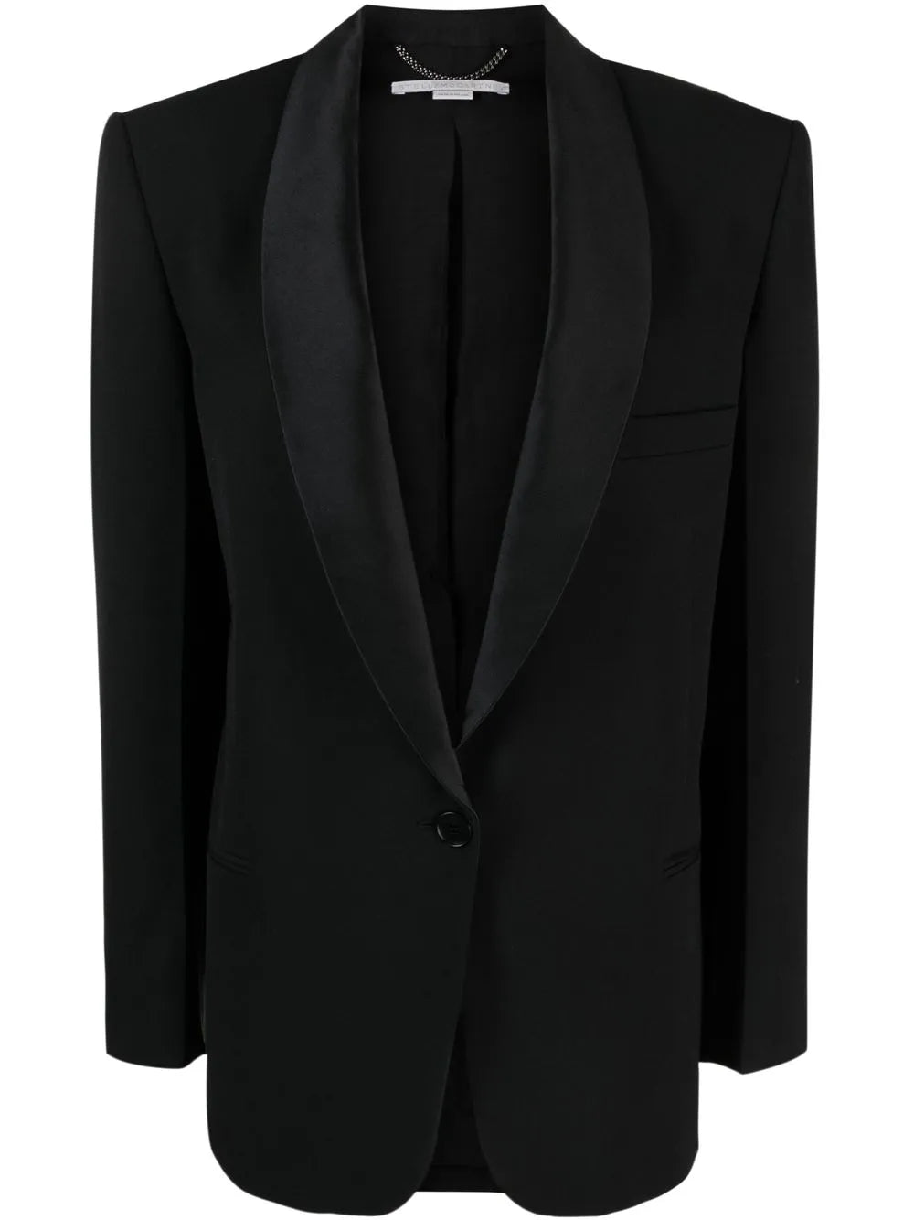 Shawl-Lapel Single-Breasted Blazer