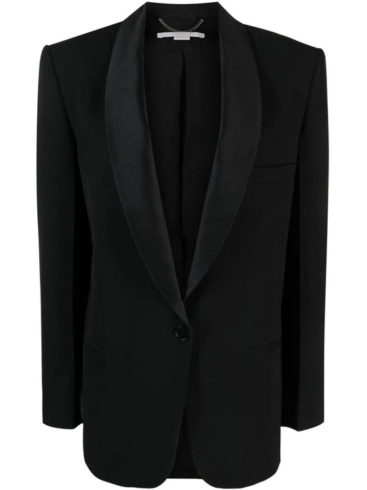 Shawl-Lapel Single-Breasted Blazer