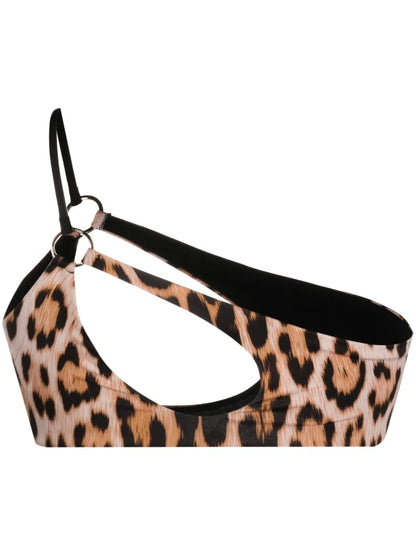 Leopard-Print Bikini Top