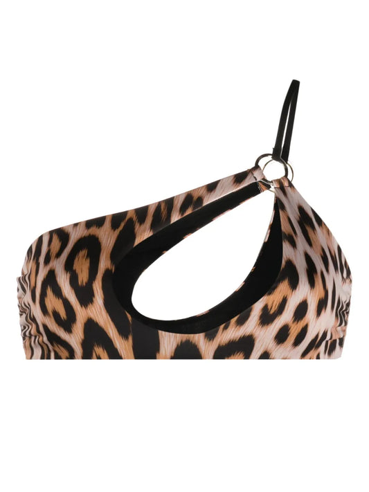 Leopard-Print Bikini Top