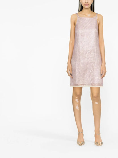 Rhinestone-Embellished Mesh Minidress