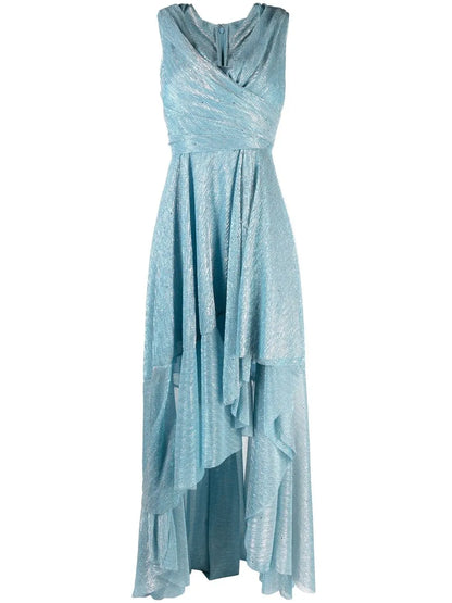 V-Neck Draped Gown