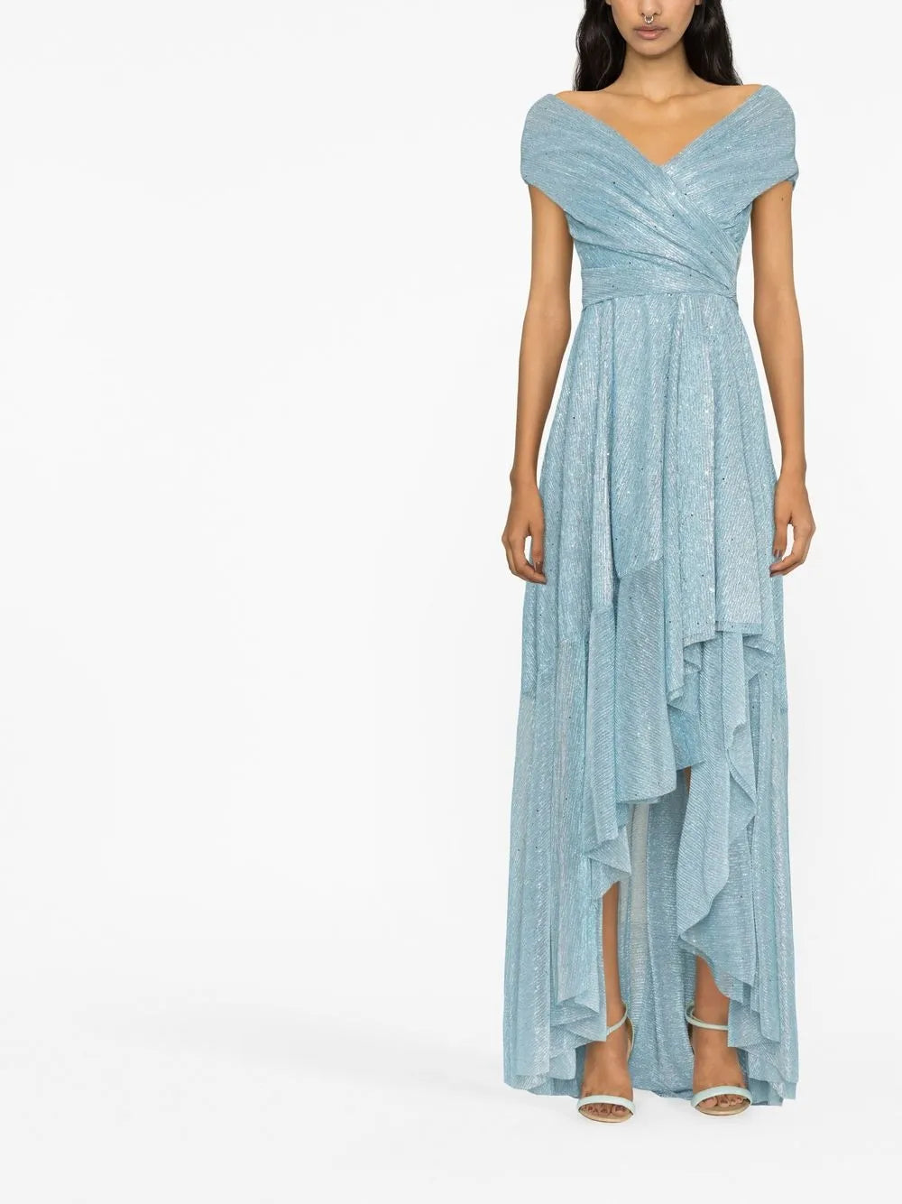V-Neck Draped Gown