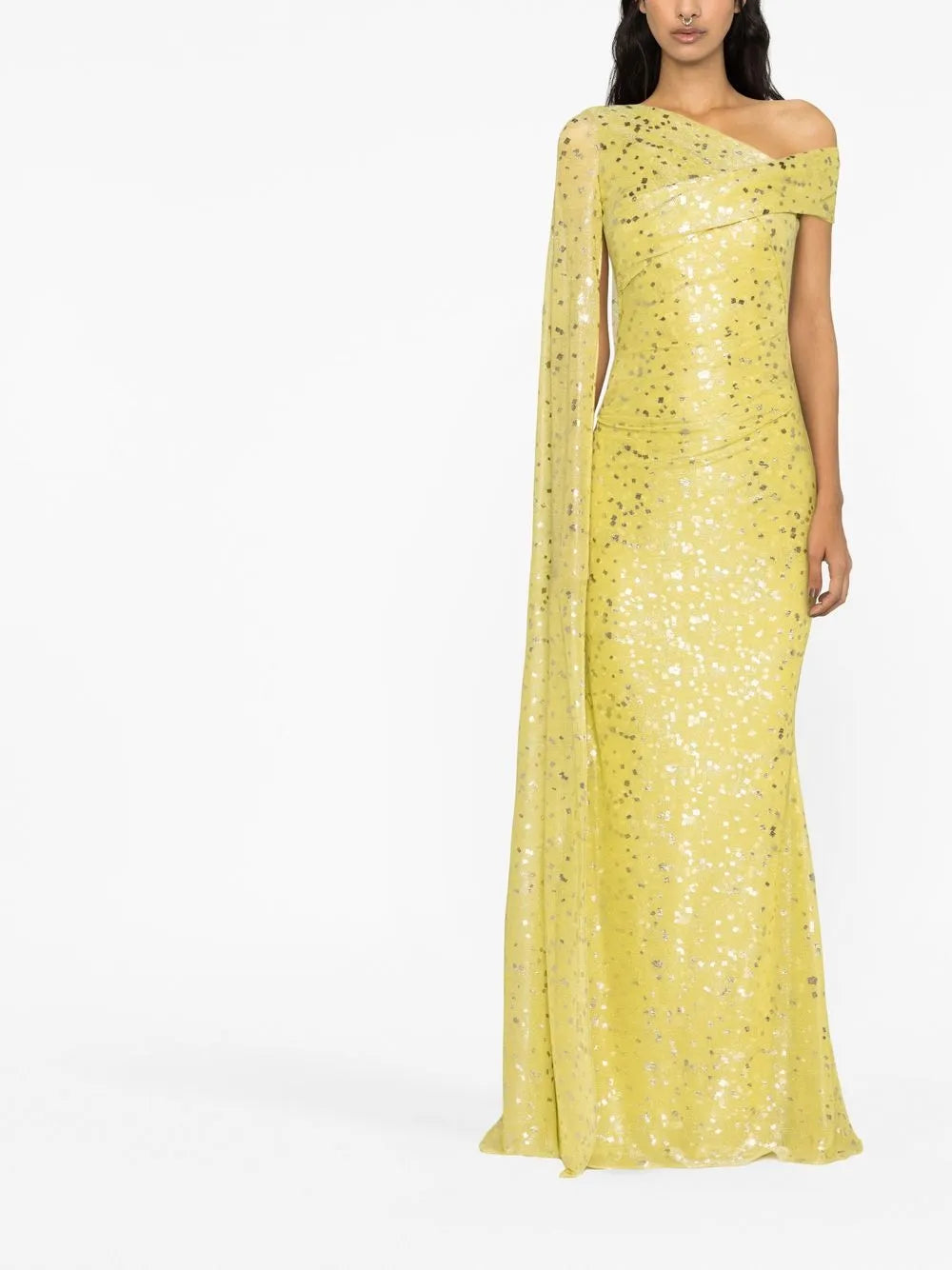 Single-Shoulder Sleeve Gown