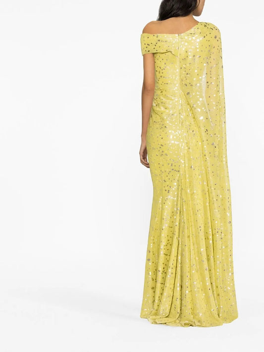 Single-Shoulder Sleeve Gown