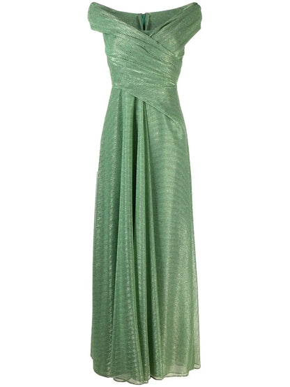 V-Neck Draped Gown