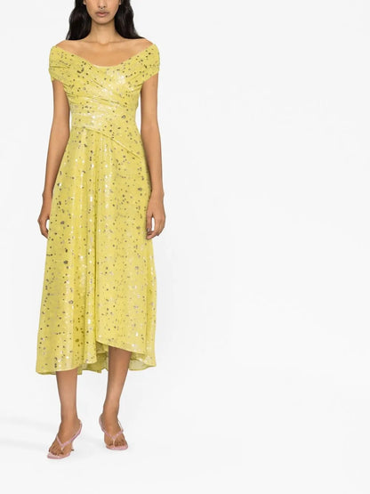 Off-Shoulder Midi Dress