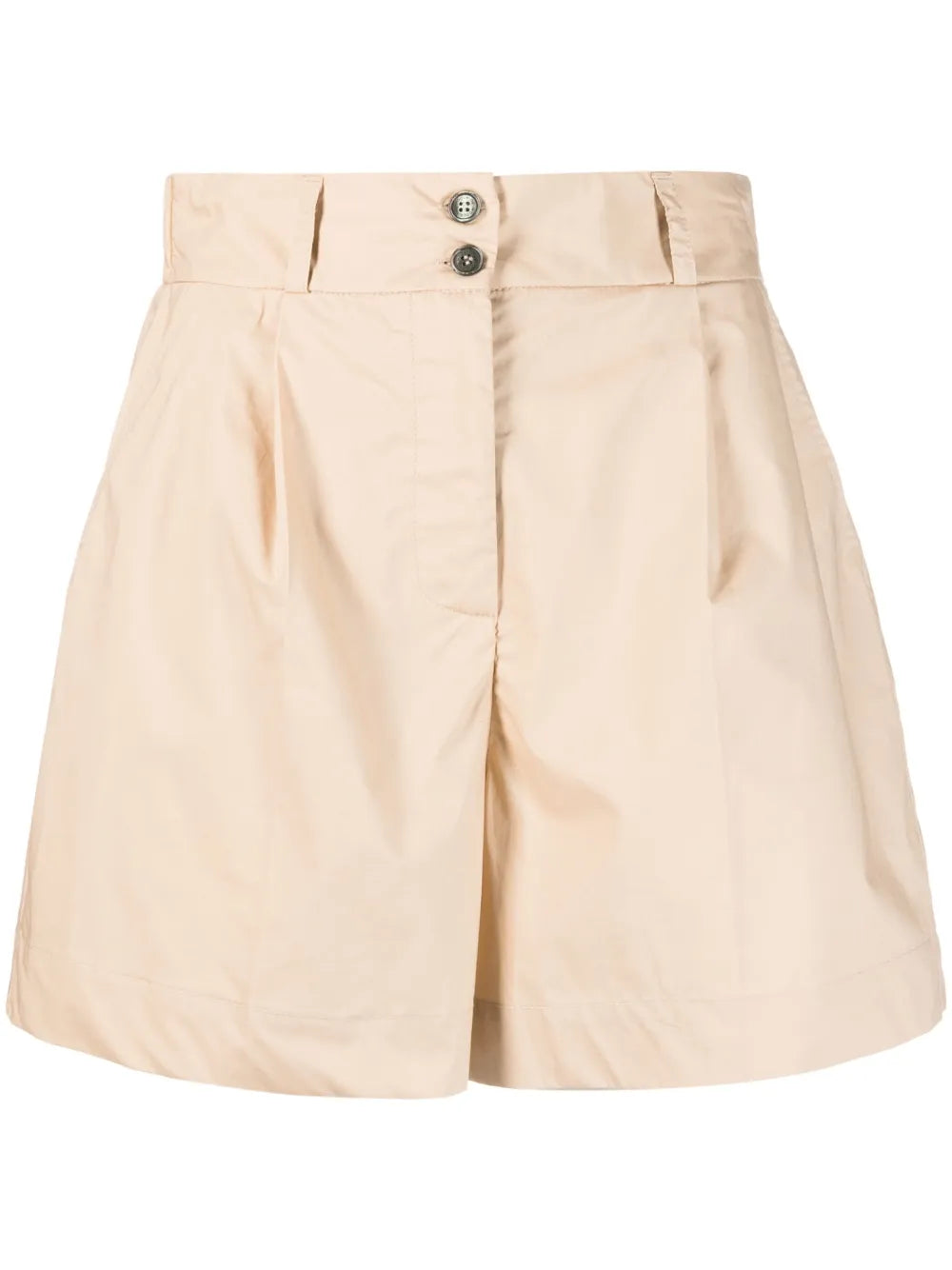 Pleated High-Waisted Shorts